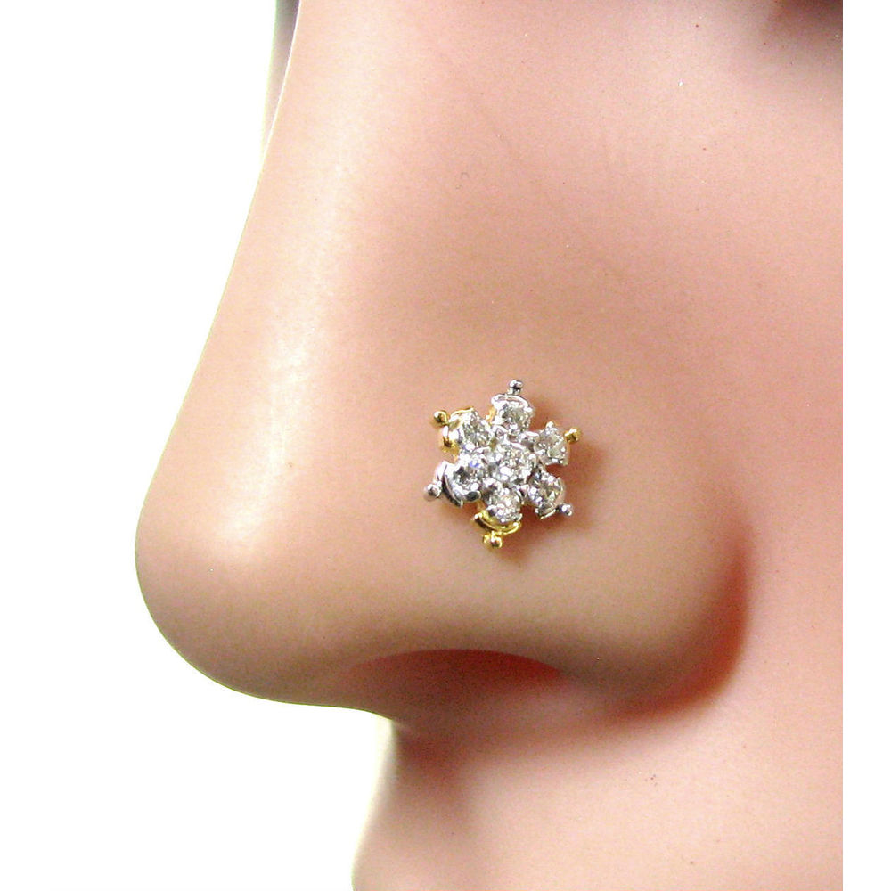 Kirtilals Flower Diamond Nose Stud